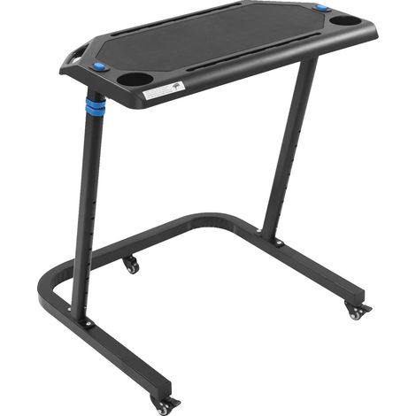 Bureau de cyclisme en intérieur, hauteur réglable, roues verrouillables, noir (1/2)