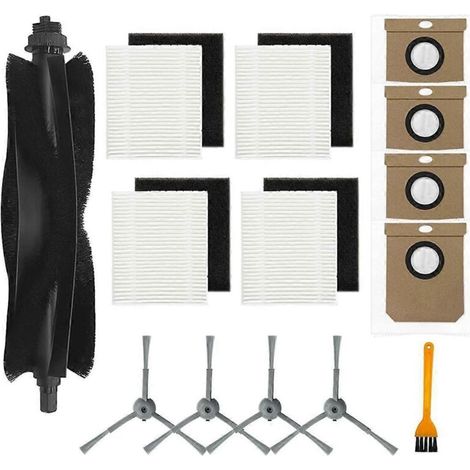 Kit d'accessoires de rechange pour aspirateurs robots séries L60 et 50, comprenant brosse principale, brosses latérales, filtres et sacs à poussière. (1/5)