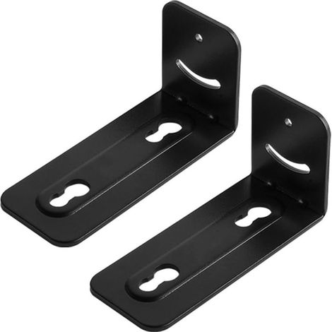 Support mural en métal pour haut-parleur 35,6 x 19,1 x 15,2 cm Support de barre de son antidérapant Noir pour la maison et le bureau Compatibilité équipement audio (noir) (1/5)