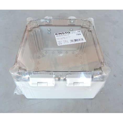 Boite étanche polycarbonate 200x200x132mm murale grise avec couvercle transparent IP66 IK08 CUBO W (1/2)