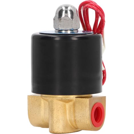 Elektrisches Magnetventil aus Messing 2W025-08, normalerweise geschlossen, 1/4 Zoll, 2-Wege-Wasserventil, 220 V (1/5)