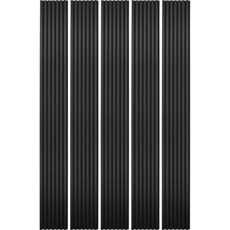 Decoon – Panneau décoratif mural en tasseaux bois noir 250 x 30 cm – Amélioration acoustique – Finition 3D – Lot de 5 pièces pour Mur TV 3,75m²