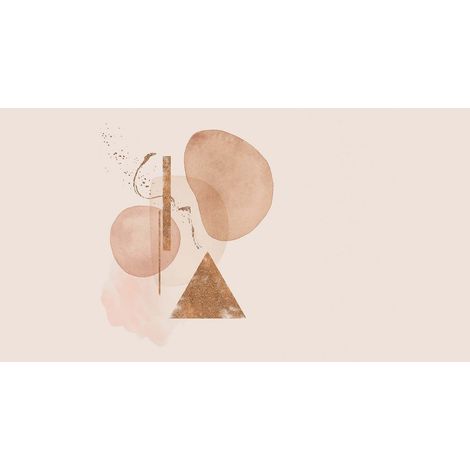 Papier peint panoramique abstrait géométrique Tapisserie panoramique scandinave aquarelle Papier peint panoramique beige & rose idéal salon (1/2)