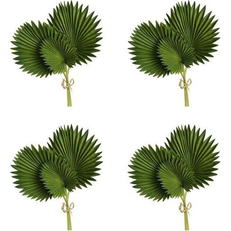 12 Pièces Feuilles de Palmier Artificielles Bouquet Vert en Plastique Faux Plantes Simulation Feuilles Arrangement de Fleurs Décoration de la Maison (1/4)