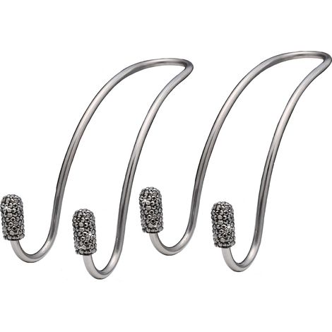 Crochets de voiture brillants, crochets de rangement pour siège et appuie-tête, robustes et durables, porte-bagages arrière, universels pour SUV et camions, paquet de 2 (noir brillant). (1/4)