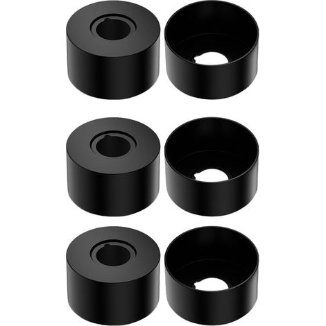Remates decorativos para grifos, juego de 6 unidades, redondos, de acero inoxidable, aptos para grifos de cocina y baño, color negro. (1/5)