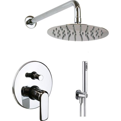 Juego de ducha completo con rociador de lluvia Pollini Design B471377239R  Cromo