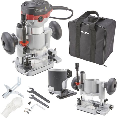 AREBOS Oberfräse Holz Fräse Fräsmaschine Hand Kanten Fräser 710 W (1/5)