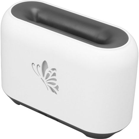 Diffuseur d'huiles essentielles 150 ml avec flamme et 7 couleurs, blanc. Prévient la sécheresse et hydrate l'air. Idéal pour le bureau. (1/5)