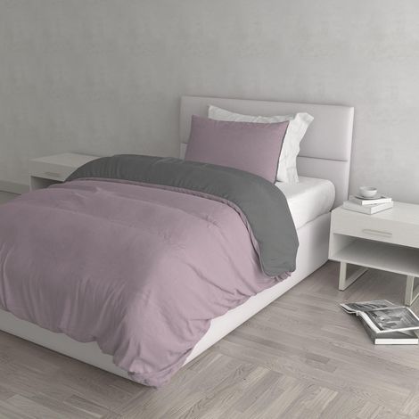 Housse de Couette Natural Colour, Veux Rose/Gris fumé, 1 Place et demie (1/5)
