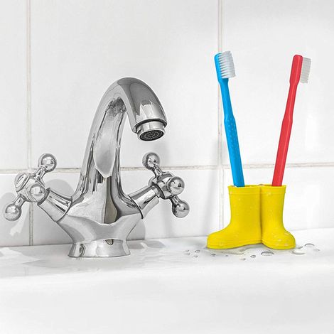 Support Pour Brosse À Dents - En Silicone Souple - Forme Bottes De Pluie - Pour Salle De Bain Cuisine Réfrigérateur - 1 Pièce (1/5)