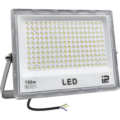 Projecteur LED Extérieur 150W，6500K Blanc Froid，14750LM Super Lumineux,IP66 Étanche, 192 LEDs,Spot Extérieur pour Jardin, Cour, Garage, Allée, Atelier, Couloir et Éclairage de Sécurité (1/5)