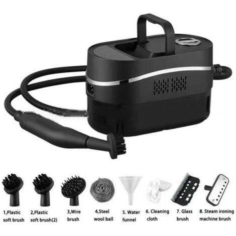 QORVA-Nettoyeur vapeur portatif, nettoyeur vapeur haute pression haute température pour la maison, nettoyeur vapeur multifonction portable 1,2 L, pour la maison, la climatisation--noir (1/4)