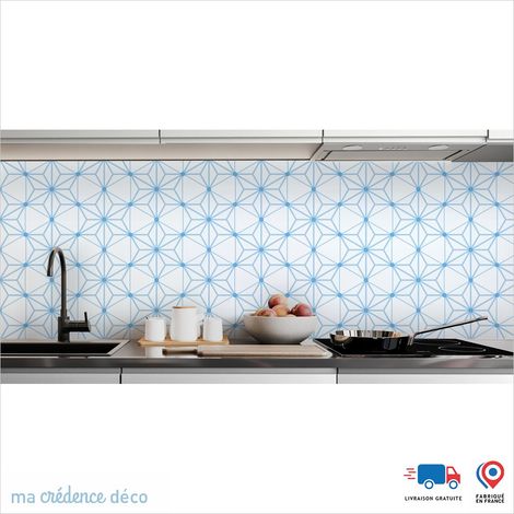 Crédence : Étoiles 3 - Couleur Bleu mer - Alu composite - 120 - 60 (1/3)
