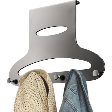 Space Saving Hanging Organizer, Metal Storage Rack, Behind Door Hooks for Organization, Steel Coat Rack (1/5)