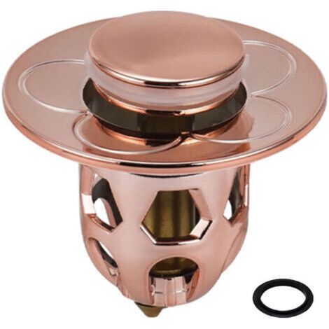 Bouchon d'évier en acier inoxydable bouchon d'évier universel bouchon de vidange pour lavabo de comptoir bouchon de bain,or rose (1/5)