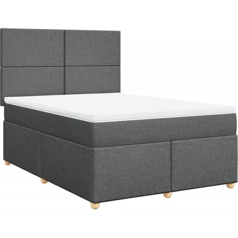 Maison Exclusive - Giroletto a Molle con Materasso Grigio Scuro 140x190 cm Tessuto
