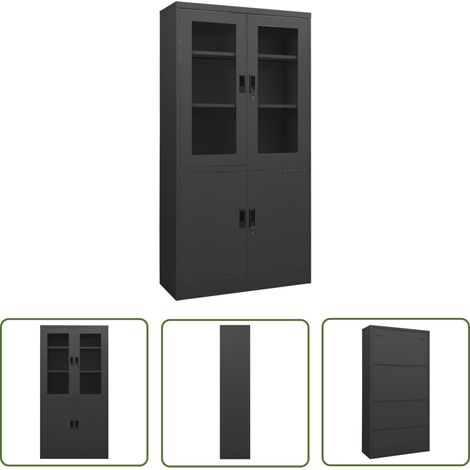 Armoire de bureau Anthracite 90x40x180 Acier (1/5)