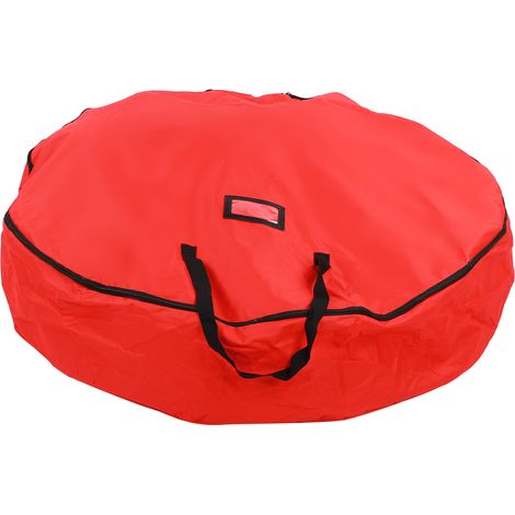 Sac de rangement rouge pour cadeaux de Noël, décorations, cloches, couronnes et guirlandes - Contenant étanche à la poussière