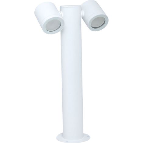 Trade Shop - Moderner Gartenlaternenpfahl mit einstellbaren Diffusoren ATTACO LAMP GU10 IP44 539PB-B440 -      Weiß