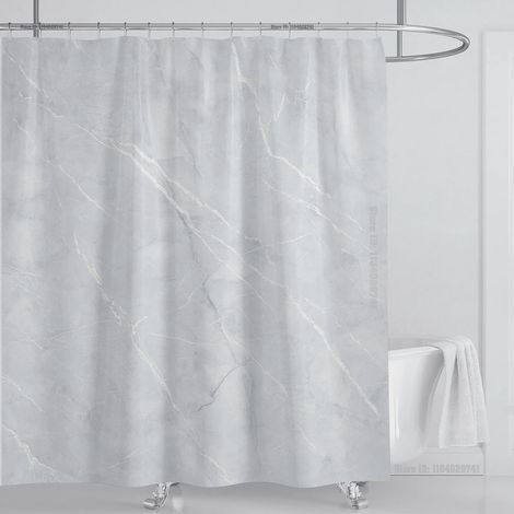 Rideau de douche 220x180 cm imperméable avec crochets