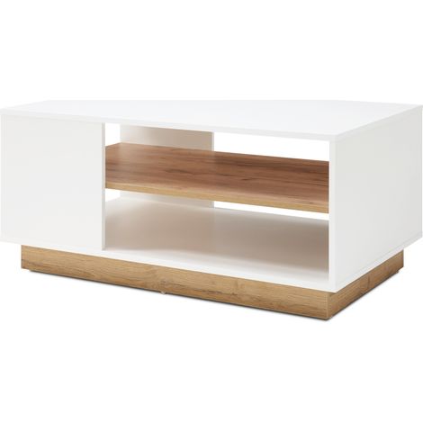 Couchtisch CELLE-61 in weiß und Grandson Oak Eiche Nb., B/H/T ca. 100/46/60 cm (1/4)