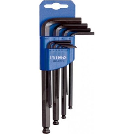 Llave allen p/bola 1,5-10mm larga acodada petaca irimo 9 pz (1/2)
