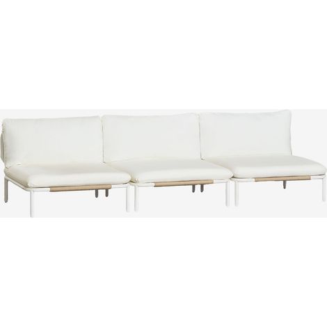 SKLUM 3-teiliges modularer Gartensofa aus Stahl Roubly Beige Mandel Rose                                  
