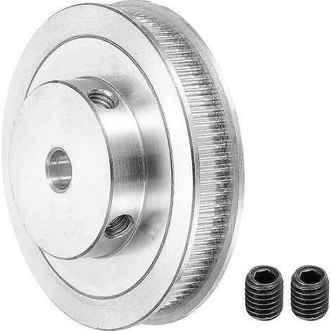 Zahnriemenscheibe mit 80 Zähnen und 8 mm Bohrung, Synchronrad aus Aluminium, silberfarben, mit M5-Schraube für 3D-Drucker (Bel). (1/5)