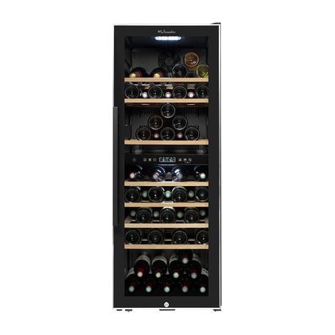 Cave à vin de service 75 bouteilles – 2 zones réglables 5-20°C – WiFi Vinotag – 7 clayettes bois amovibles – Système anti-vibration – La Sommeliere (1/5)