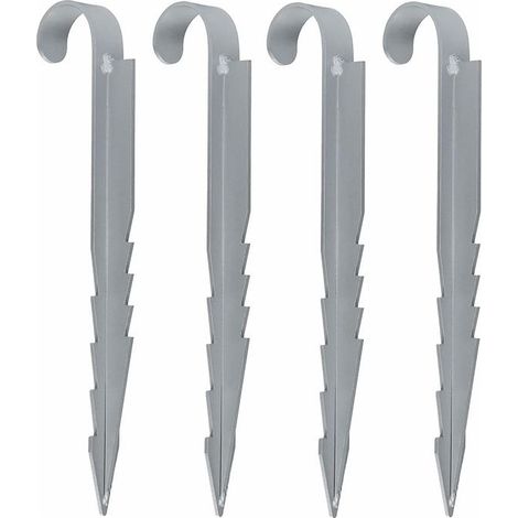 4X ancrages au Sol en Acier Massif, 33 cm, galvanisés, Stables, inoxydables, pour tentes, Pavillons, Trampolines et châteaux gonflables (1/5)