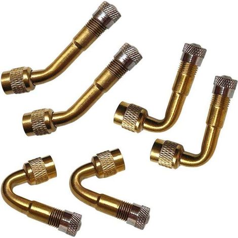 6 Pièces Prolongateur de Valve Pneu avec Adaptateur Raccord - Extension à 45°, 90°, 135° - Embout de Gonflage Coudé pour Voiture, Camion, Moto, Vélo, Scooter - OUYLAF (1/4)