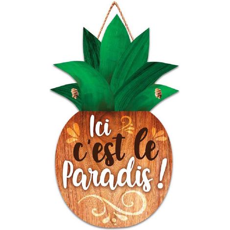 Décoration murale en bois à suspendre Ananas