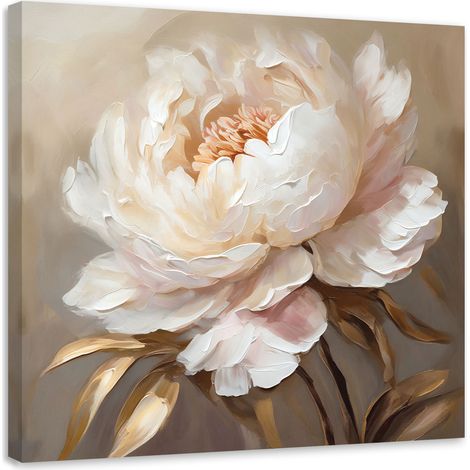 Tableau sur toile Tableau sur toile Pivoine or 3D 40x40 (1/5)