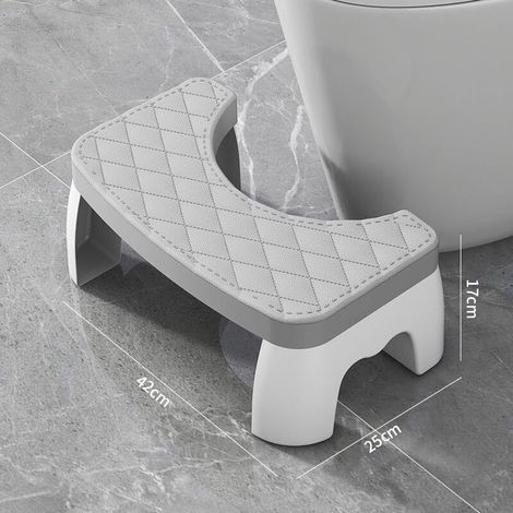 Toilettenhocker, für Badezimmer, aus strapazierfähigem Kunststoff, tragbar, 17,8 cm, für Erwachsene, jede Fußstütze ist klappbar. (1/4)