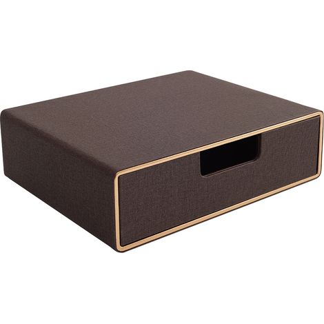 Aufbewahrungsbox aus PU-Leder und MDF für Dokumente und Bürobedarf, Schreibtisch-Organizer, Bürosekretär – Aufbewahrungssystem aus Faserplatte und Papier, kaffeefarben. (1/5)