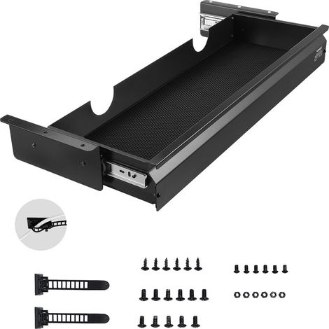 Tiroir Coulissant sous Bureau, 740x235x107 mm, Tiroir Organisateur de Rangement de Bureau Caché, Capacité de Charge 5 kg, Espace Économisé pour Maison sous Table, Poste de Travail Assis-debout (1/5)