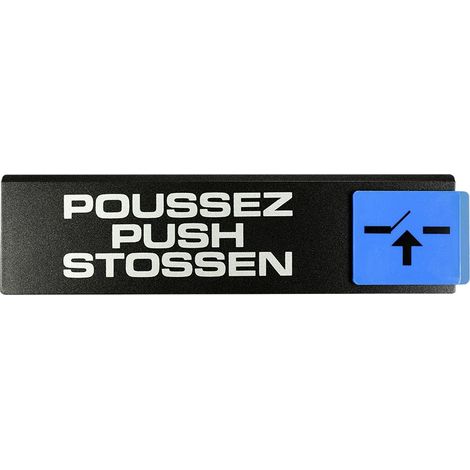 Plaque de porte Poussez Push Stossen - Europe design 175x45mm - 4260563