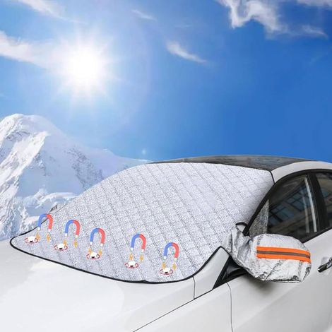 Telo copri parabrezza per auto – Protezione da neve e sole – Protezione magnetica per parabrezza – Copertura antigelo – Protezione invernale per il parabrezza (150x111 cm) (1/3)