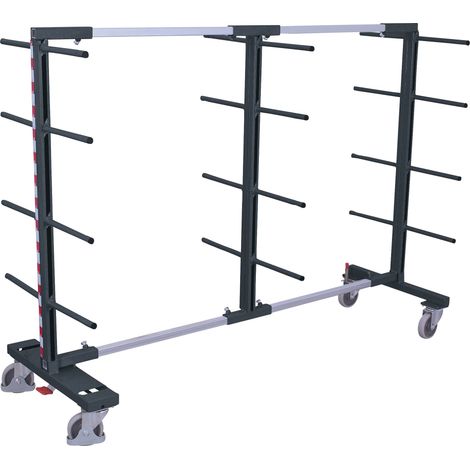 VARIOfit Tragarmwagen zweiseitig 840-2200mm breit Anthrazitgrau RAL 7016