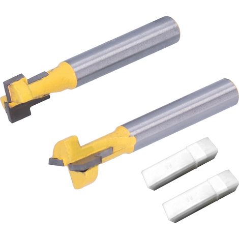 Set mit 2 T-förmigen Holzfräsern – 1/4″ – HSS – 9,52 / 12,7 mm – Holzbearbeitung