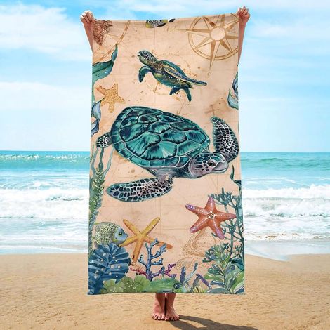 Grande Serviette de Plage Coton, Serviette Microfibre XXL, Drap de Plage, Couverture de Plage, Serviette Bain Microfibre pour Plage, Piscine, Yoga, Sport, Fitness,180 x 90 cm (1/5)