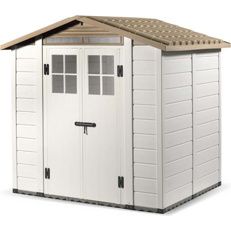 Tuscany Evo 6'6" x 5'4" 200 Apex Plastic Shed Double Door with Two Perspex Windows