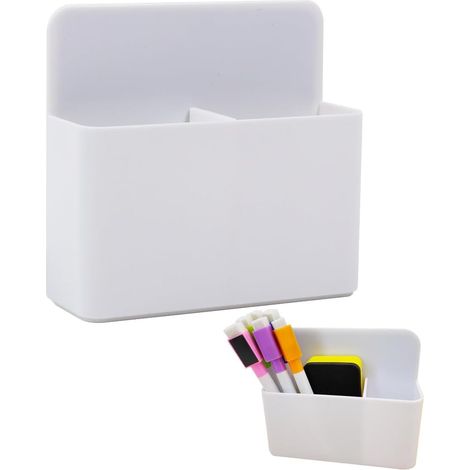 Rangement Feutre 1 Unité 12X10X4Cm Porte-Marqueur Magnétique Blanc Pour Tableau Blanc Réfrigérateur Casier
