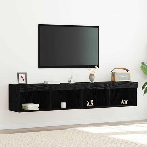 vidaXL Ensemble meuble TV 2 pc Chêne noir Bois d'ingénierie