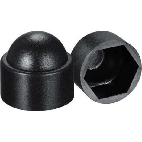 Cache-vis écrou de protection M8 (clé 13 mm) – Lot de 100 pièces en plastique noir (1/3)