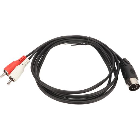 Câble de connexion audio 5 broches DIN mâle vers 2 RCA mâle pour lecteur CD, VCR, DVD, tourne-disque et LD avec gaine PVC (1/5)