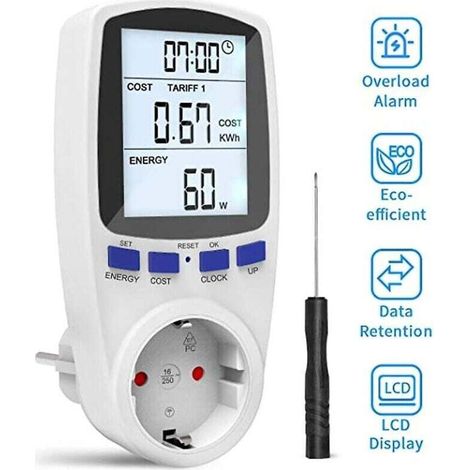 Ersandy Spannungsprüfer und -detektor, großes LCD-Display, 3680-W-Überlastschutz, Smart Meter mit 7 Modi, inklusive Schraubendreher – Crezuo