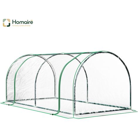HOMAIRE Gewächshaus en acier et plastique vert pour la culture et l'élevage des plantes