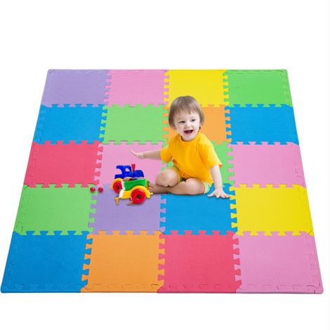 40Pcs Foam Baby Play Mats 30x30x1cm EVA Baby Floor Tiles Thick Soft Floor Interlocking Mat Waterproof High-Resilience Foam Floor Puzzle Mat for Children's Play and Crawl (Multicolor)